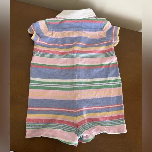 Ralph Lauren baby boy cotton striped romper - Picture 3 of 4